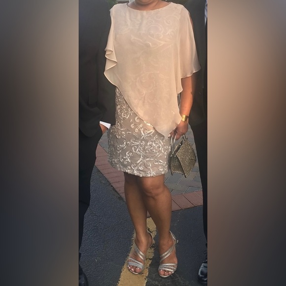 SD Collection Women's 1 Pc Sleeveless Chiffon Overlay Soutache Dress. Size 10 - Picture 6 of 14